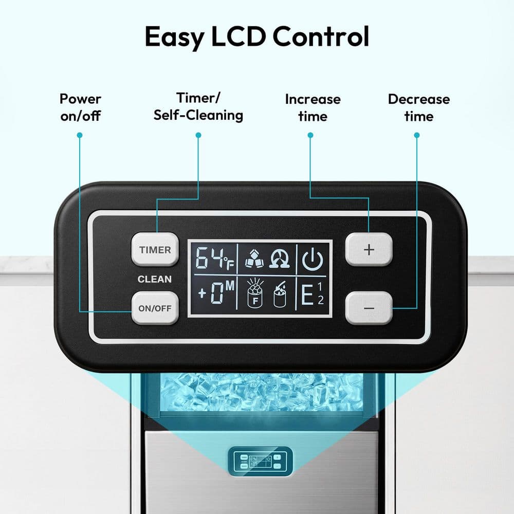 17.5 in. 100 lbs./24 H. Freestanding/Undercounter Commercial Ice Maker in Stainless Steel, Full Size