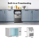 17.5 in. 100 lbs./24 H. Freestanding/Undercounter Commercial Ice Maker in Stainless Steel, Full Size
