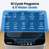 2.2 cu. ft. Glass Lip Top Load Washer in Grey with Water Level Control, 10-Wash Programs and High Pe