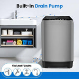 2.2 cu. ft. Glass Lip Top Load Washer in Grey with Water Level Control, 10-Wash Programs and High Pe
