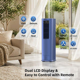 9,000 BTU (DOE) 900 sq. ft. Portable Air Conditioner Cools 900 sq. ft. and Heater, Dehumidifier, Rem
