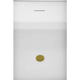 67 in. x 29 in. Acrylic Freestanding Soaking Bathtub in Glossy White with Brushed Gold Drain, Bamboo