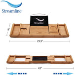 51 in. x 28 in. Acrylic Freestanding Soaking Bathtub in Glossy White with Matte Black Drain, Bamboo