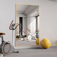 32 in. W x 71.1 in. H Oversized Gold Metal Frame Modern Classic Full Length Floor Standing Mirror