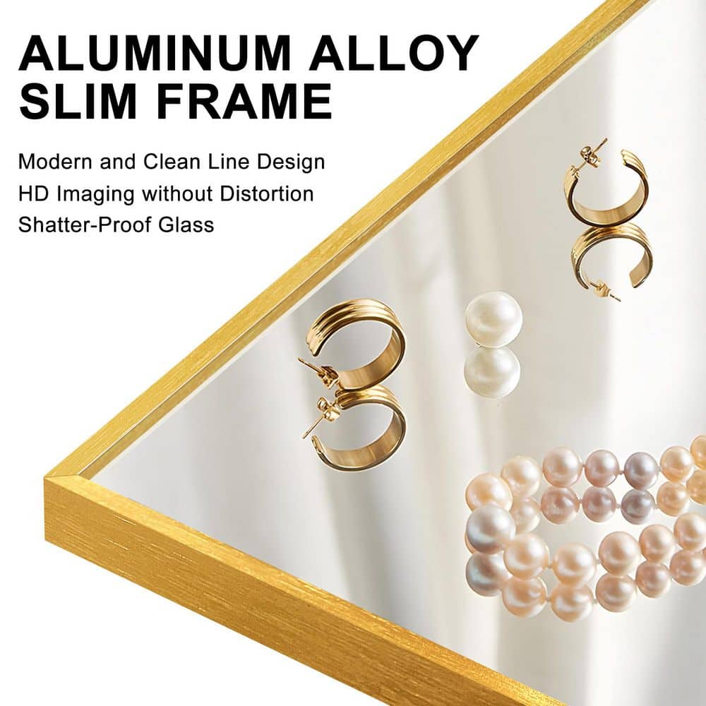 32 in. W x 71.1 in. H Oversized Gold Metal Frame Modern Classic Full Length Floor Standing Mirror