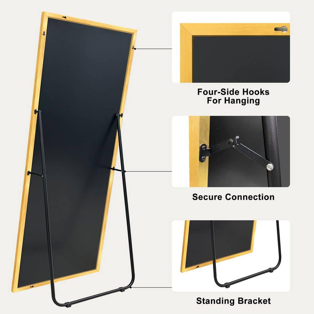 32 in. W x 71.1 in. H Oversized Gold Metal Frame Modern Classic Full Length Floor Standing Mirror