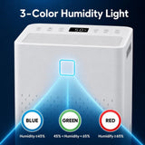 17 pt. 2000 sq.ft Dehumidifier in White with 2 Speeds, 0.45 Gal. Bucket, Cloth Dry and Sleep Mode, f