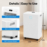 17 pt. 2000 sq.ft Dehumidifier in White with 2 Speeds, 0.45 Gal. Bucket, Cloth Dry and Sleep Mode, f