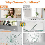 Polished 48 in. W x 60 in. Modern Rectangular Tempered Glass Wall Mirror