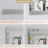 Polished 48 in. W x 60 in. Modern Rectangular Tempered Glass Wall Mirror