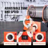 Jewelry Polisher Tumbler, 11 lbs./5kg Capacity Mini Rotary Machine with 0-60 Min Timer, 5-Speed Rota