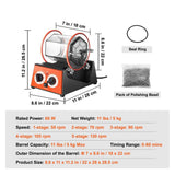 Jewelry Polisher Tumbler, 11 lbs./5kg Capacity Mini Rotary Machine with 0-60 Min Timer, 5-Speed Rota