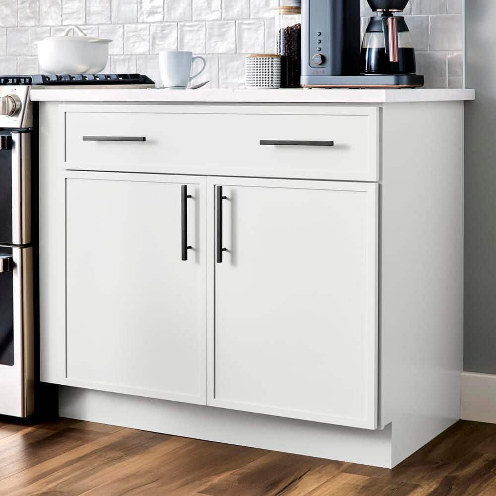 Leyton 27 in. W x 24 in. D x 34.5 in. H Ready to Assemble Plywood Slim Shaker Base Kitchen Cabinet i
