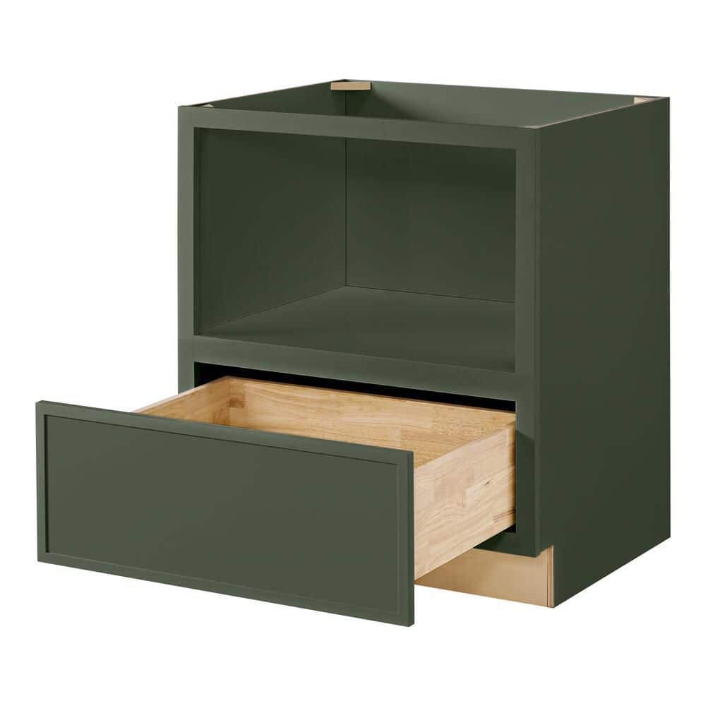 Leyton 30 in. W x 24 in D x 34.5 in H Ready to Assemble Plywood Slim Shaker Microwave Base Kitchen C