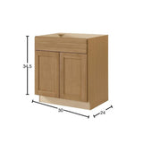 Avondale 30 in. W x 24 in. D x 34.5 in. H Ready to Assemble Plywood Shaker Sink Base Kitchen