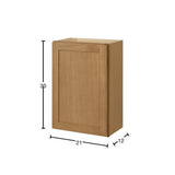 Avondale 21 in. W x 12 in. D x 30 in. H Ready to Assemble Plywood Shaker Wall Kitchen Cabinet in