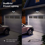 MaxDetect 240° White Motion Sensing Wired Outdoor 2-Head LED Security Flood Light 1400 Lumens