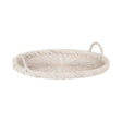 Cormont White Round 22 in. Rattan Decorative Tray