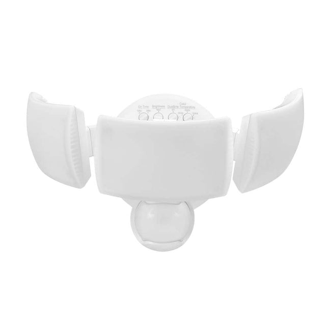 MaxDetect 240° White Motion Sensing Wired Outdoor 3-Head LED Security Flood Light 3000 Lumens with