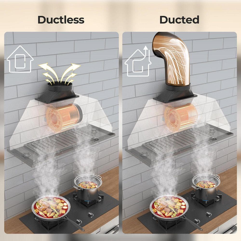 36 in. 900 CFM Convertible Insert Range Hood in Stainless Steel with Gesture, Touch and Remote Contr