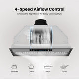 42 in. 900 CFM Convertible Insert Range Hood in 1.0mm Stainless Steel with LCD Gesture Control
