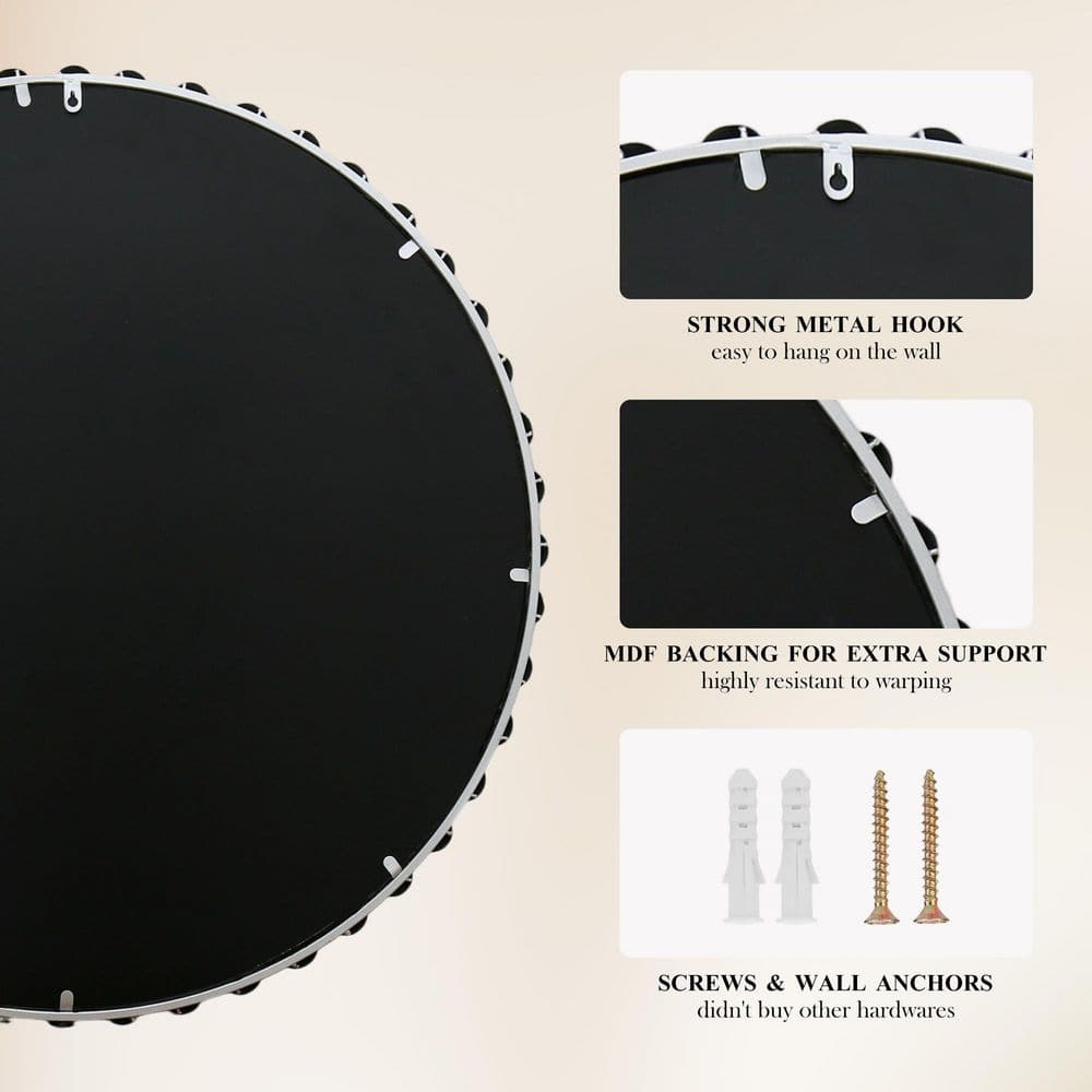 36 in. W x 36 in. H Silver Round Metal Frame Classic Decorative Mirror/Wall Mirror