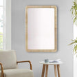 Natural 26 in. W x 39 in. H Rattan Rectangle Framed Wood Wall Mirror