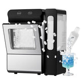 9.9in. 26 lbs. Nugget Portable Countertop Ice Maker in Black with Self-Cleaning and Smart Alerts