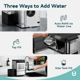 9.9in. 26 lbs. Nugget Portable Countertop Ice Maker in Black with Self-Cleaning and Smart Alerts