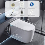 Elongated Smart 12 in. 1-Piece Toilets 1.28 GPF Dual Flush Toilet in White with Auto Flush and LED D