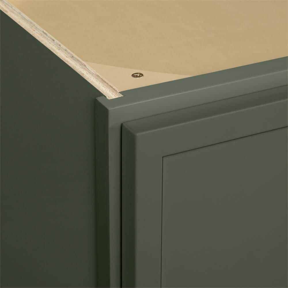 Leyton 33 in. W x 12 in. D x 30 in. H Ready to Assemble Plywood Shaker Wall Kitchen Cabinet in Fern 