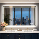36 in. W x 60 in. H Rectangular Frameless LED Light Anti-Fog Wall Mirror Bathroom Vanity Mirror