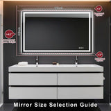 36 in. W x 60 in. H Rectangular Frameless LED Light Anti-Fog Wall Mirror Bathroom Vanity Mirror