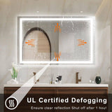 36 in. W x 60 in. H Rectangular Frameless LED Light Anti-Fog Wall Mirror Bathroom Vanity Mirror