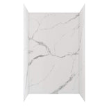 48 in. x 34 in. x 78 in. 4-Piece Glue-Up Alcove Shower Wall Surround in Calacatta White Marble