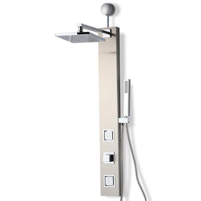 39 in. 2-Jetted Shower with Heavy Rain Showerhead and Spray Wand, Full Body Shower System in Brushed