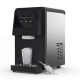 12.2 in. 88 lbs./24H Stainless Steel Nugget Freestanding Ice Maker & Water Dispenser in Black, 15 lb
