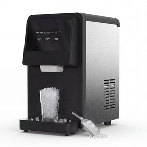 12.2 in. 88 lbs./24H Stainless Steel Nugget Freestanding Ice Maker & Water Dispenser in Black, 15 lb