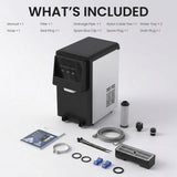 12.2 in. 88 lbs./24H Stainless Steel Nugget Freestanding Ice Maker & Water Dispenser in Black, 15 lb