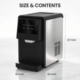 12.2 in. 88 lbs./24H Stainless Steel Nugget Freestanding Ice Maker & Water Dispenser in Black, 15 lb