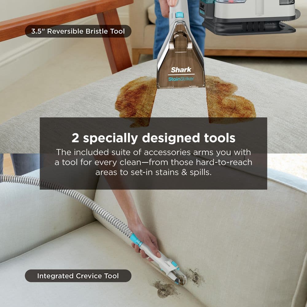 StainStriker Portable Carpet, Upholstery & Rug Corded Cleaner, 2 Tools, Self Cleaning, Stain & Odor 
