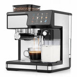 2-Cup Silver Semi-Automatic Espresso Machine with Built-In Grinder, 20-Bar Extraction, NTC Temp Cont