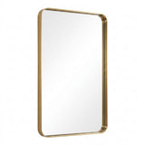 Modern Gold 30 in. W x 50 in. H Rounded Rectangle Aluminum Alloy Framed Vanity Wall Mirror