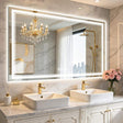 36 in. W x 60 in. H Rectangular Frameless LED Wall Mirror Anti-Fog Bathroom Vanity Mirror