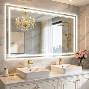 36 in. W x 60 in. H Rectangular Frameless LED Wall Mirror Anti-Fog Bathroom Vanity Mirror