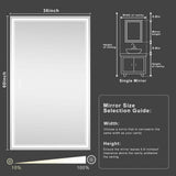 36 in. W x 60 in. H Rectangular Frameless LED Wall Mirror Anti-Fog Bathroom Vanity Mirror