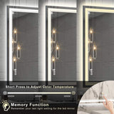 36 in. W x 60 in. H Rectangular Frameless LED Wall Mirror Anti-Fog Bathroom Vanity Mirror