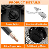 18 in. 3-Speed, 4000 CFM 360° Adjustable Tilting High Airflow Industrial Floor Fan with Handle for I