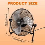 18 in. 3-Speed, 4000 CFM 360° Adjustable Tilting High Airflow Industrial Floor Fan with Handle for I