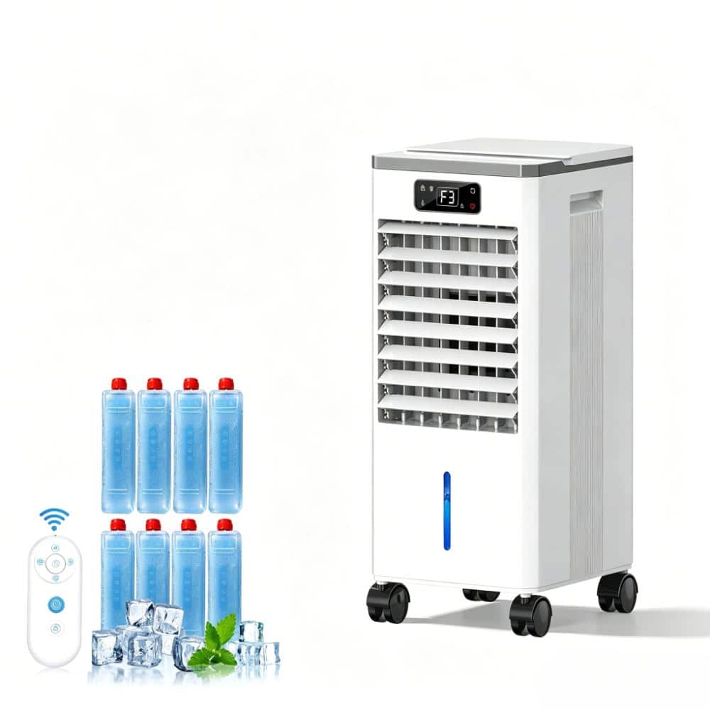 Portable Evaporative Air Cooler, 3 Modes 3 Speeds, 12H Timer, 2-Gal Tank, Quiet 46dB, 16ft Remote